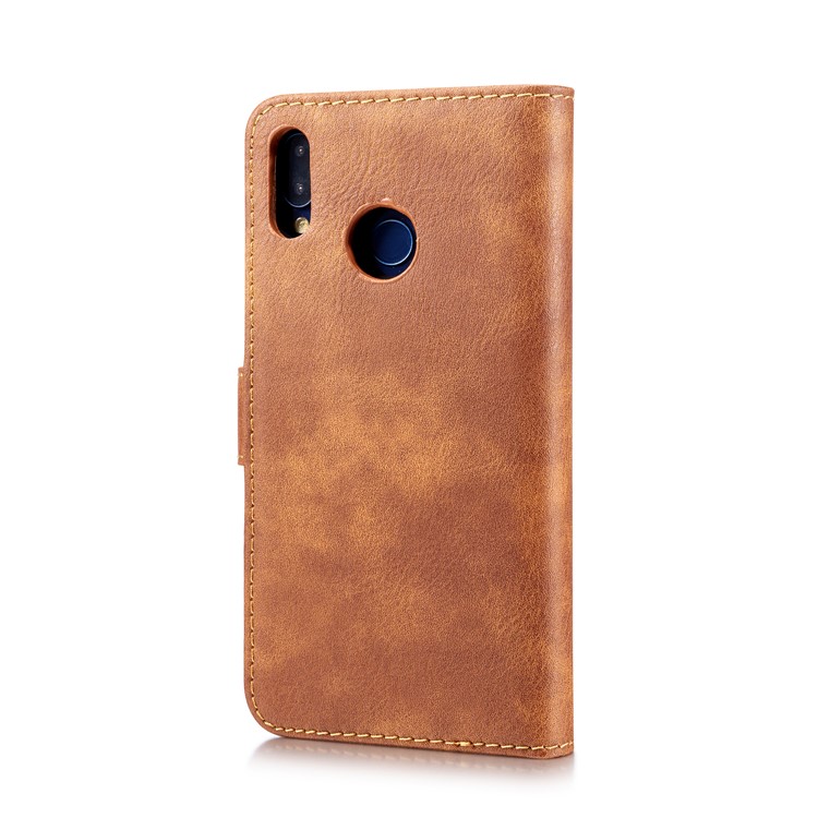 DG. MING Desmontable 2 En 1 Billetera De Cuero Dividido + Funda De PC Para Huawei P20 Lite / Nova 3e - Marrón-5