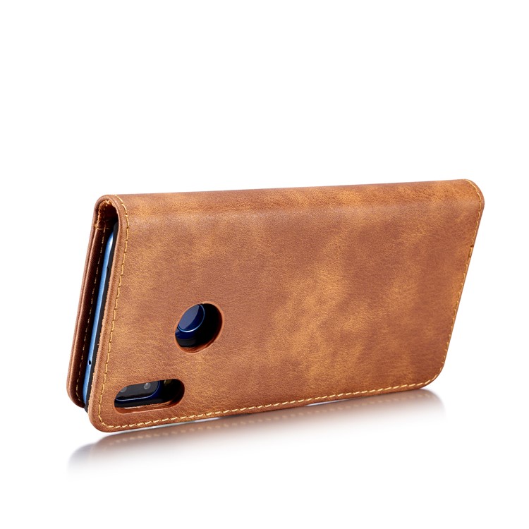 DG. MING Desmontable 2 En 1 Billetera De Cuero Dividido + Funda De PC Para Huawei P20 Lite / Nova 3e - Marrón-7