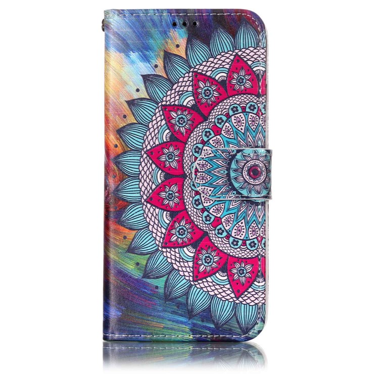 Pattern Printing Embossed Leather Wallet Shell Case for Huawei P20 Lite / Nova 3e - Mandala Flower-2