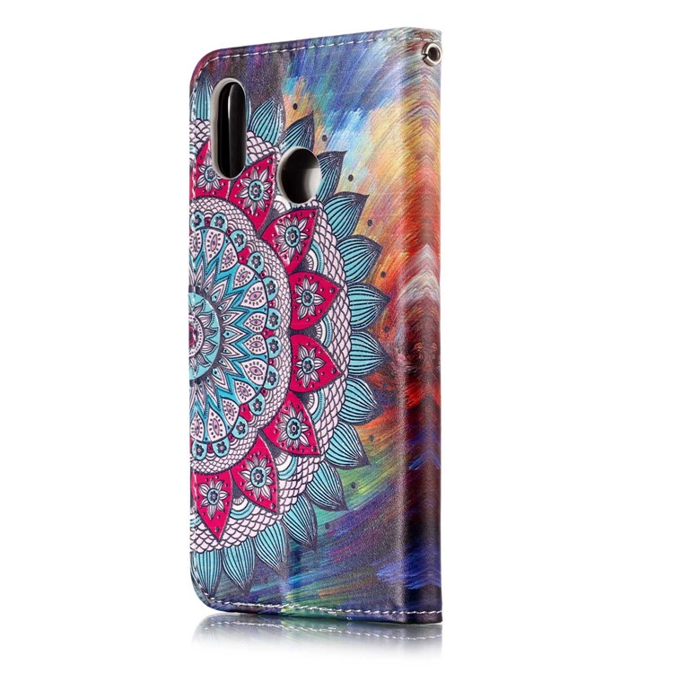 Pattern Printing Embossed Leather Wallet Shell Case for Huawei P20 Lite / Nova 3e - Mandala Flower-6