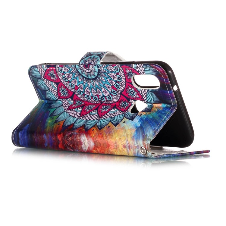 Pattern Printing Embossed Leather Wallet Shell Case for Huawei P20 Lite / Nova 3e - Mandala Flower-7