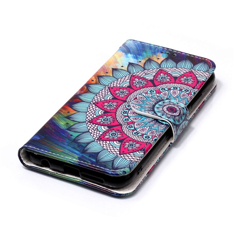 Pattern Printing Embossed Leather Wallet Shell Case for Huawei P20 Lite / Nova 3e - Mandala Flower-8