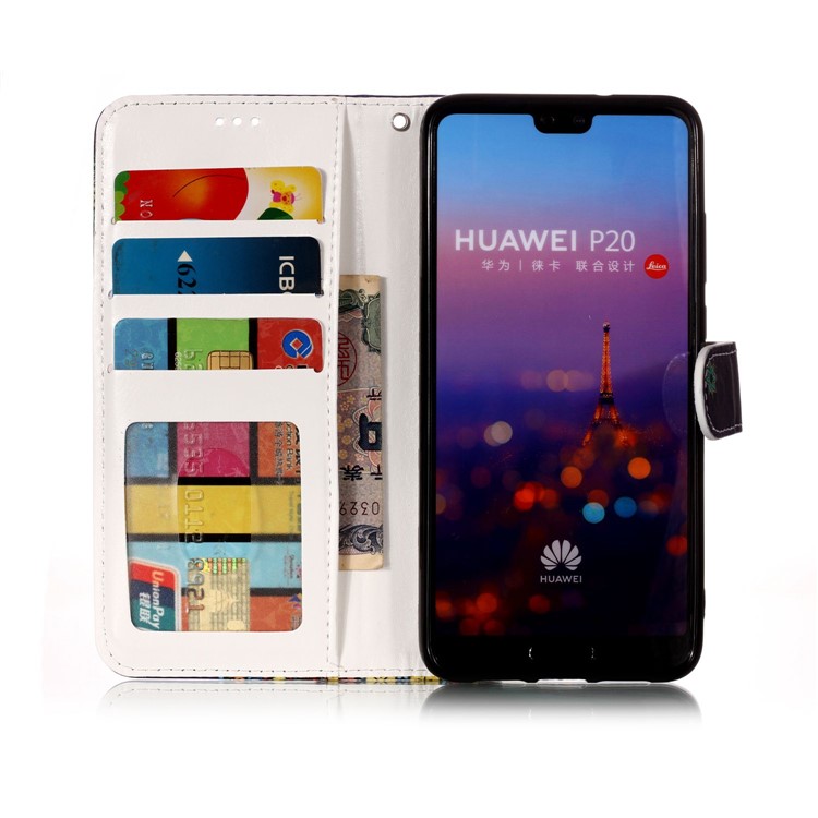 Pattern Printing Embossed Wallet Leather Stand Case for Huawei P20 - Dream Catcher-4