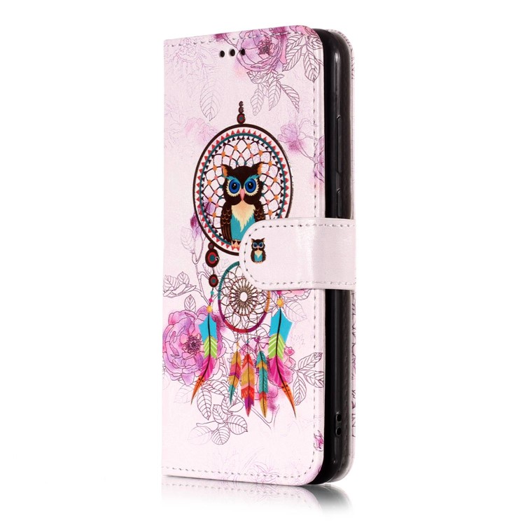 Pattern Printing Embossed Wallet Leather Stand Case for Huawei P20 - Dream Catcher-5