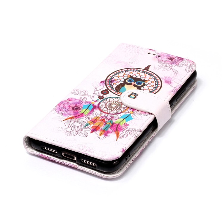 Pattern Printing Embossed Wallet Leather Stand Case for Huawei P20 - Dream Catcher-8