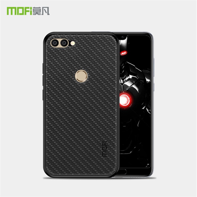 MOFI Honor Series Woven Texture PU Leather Coated PC + TPU Hybrid Case for Huawei P Smart /Enjoy 7S - Black-2
