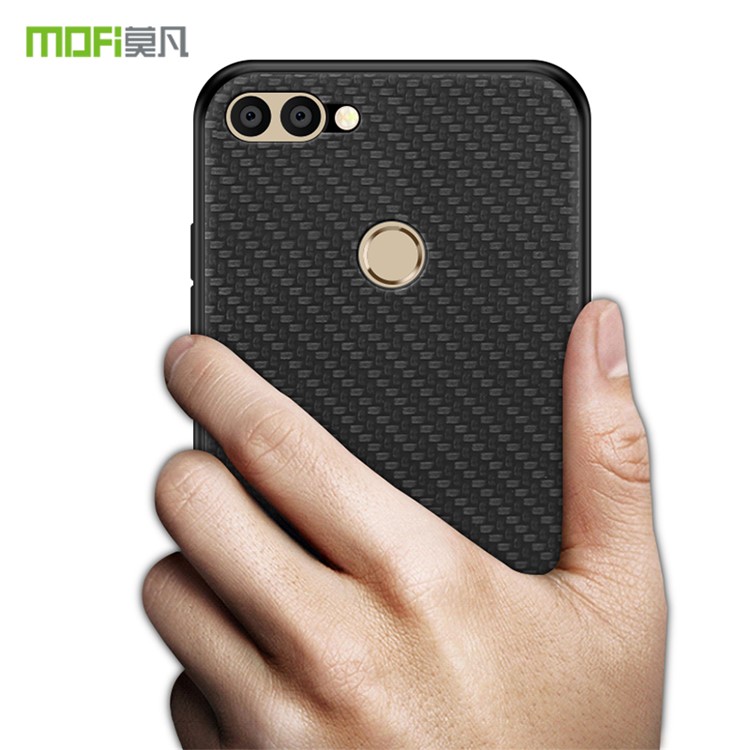 MOFI Honor Series Woven Texture PU Leather Coated PC + TPU Hybrid Case for Huawei P Smart /Enjoy 7S - Black-3