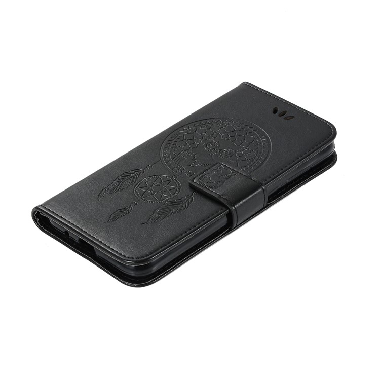 Imprint Owl Dream Catcher Wallet Stand Leather Case for Huawei Y5 (2018) / Y5 Prime (2018) - Black-7