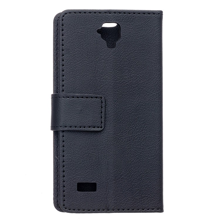 Leather Flip Card Slot Stand Case for Huawei Y5 Y560 - Black-2
