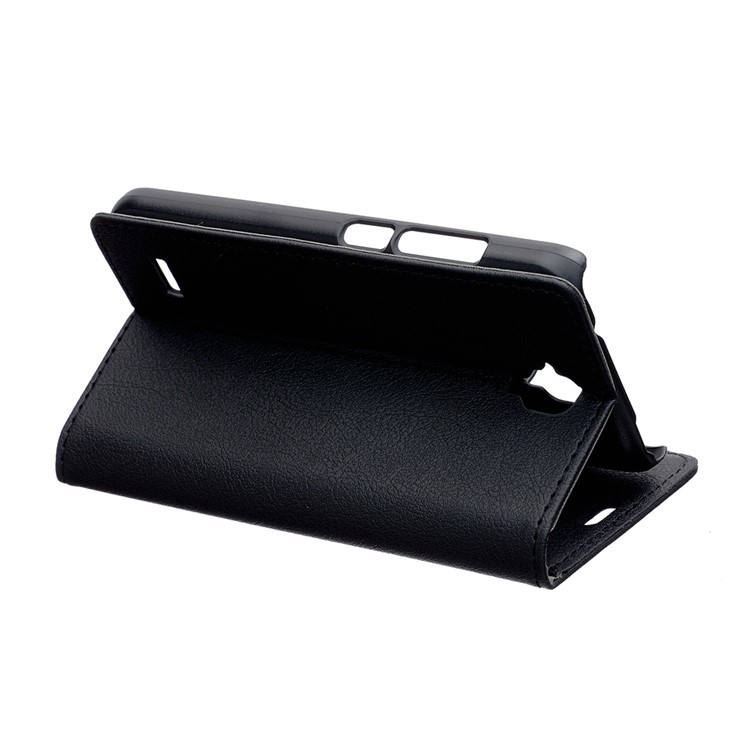 Leather Flip Card Slot Stand Case for Huawei Y5 Y560 - Black-4