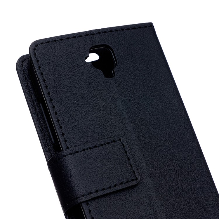 Leather Flip Card Slot Stand Case for Huawei Y5 Y560 - Black-6