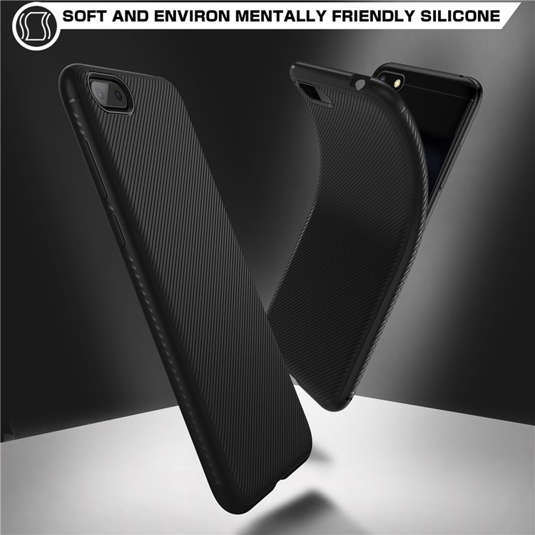 Twill Texture TPU Back Mobile Case for Huawei Y5 Prime (2018) / Y5 (2018) / Honor Play 7 - Black-2