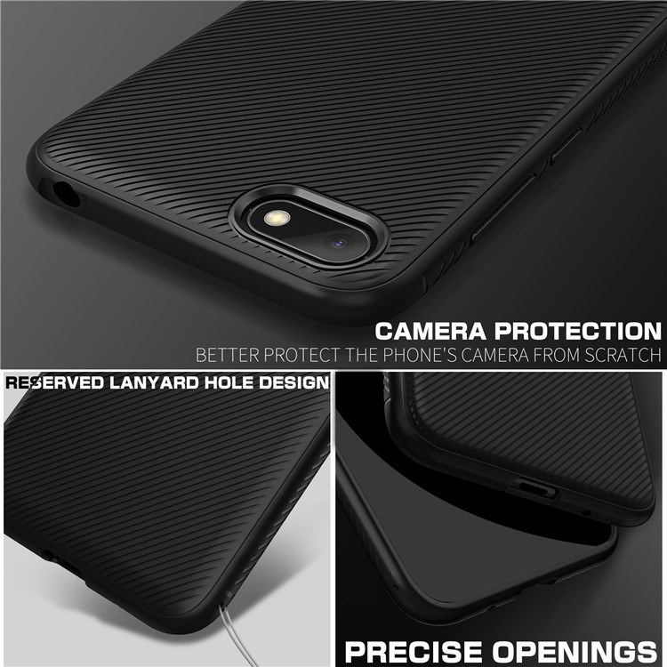 Twill Texture TPU Back Mobile Case for Huawei Y5 Prime (2018) / Y5 (2018) / Honor Play 7 - Black-3