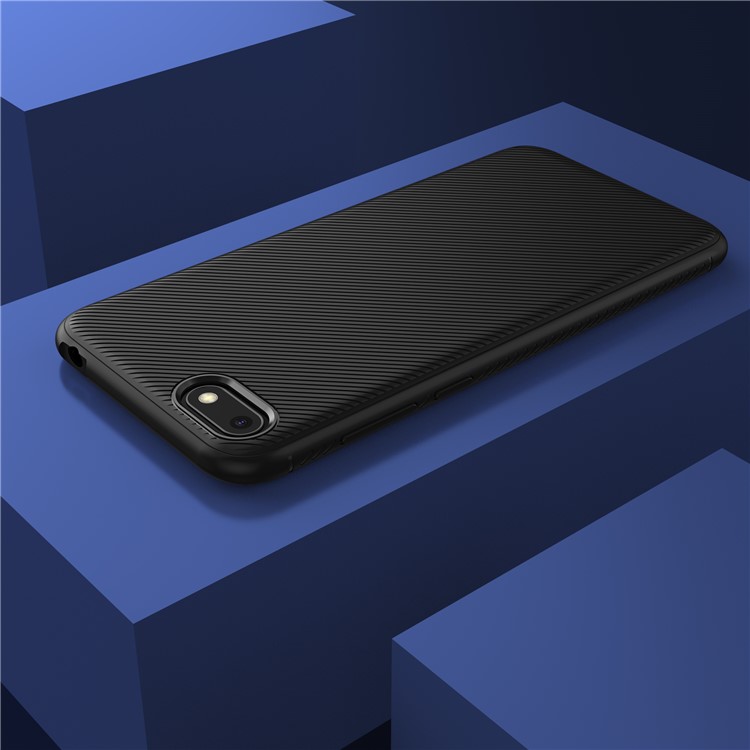 Twill Texture TPU Back Mobile Case for Huawei Y5 Prime (2018) / Y5 (2018) / Honor Play 7 - Black-6