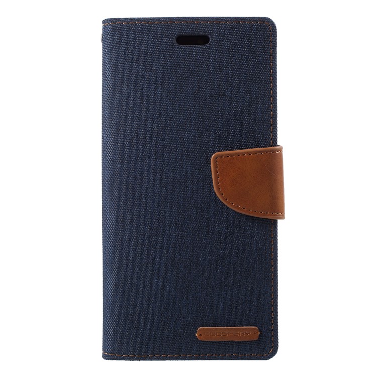 MERCURY GOOSPERY Canvas Diary Leather Wallet Case Protector for Huawei P20 Pro - Dark Blue-1