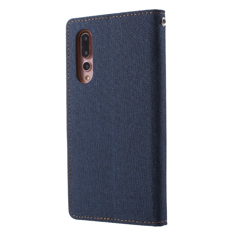 MERCURY GOOSPERY Canvas Diary Leather Wallet Case Protector for Huawei P20 Pro - Dark Blue-2