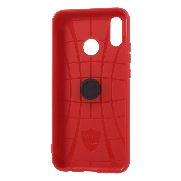 For Huawei P20 Lite/Nova 3e (China) Rotating Ring Kickstand TPU Phone Case (Built-in Magnetic Metal Sheet) - Red-7