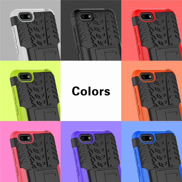 Anti-slip PC + TPU Combo Cover Case with Kickstand for Huawei Y5 Prime (2018) / Y5 (2018) - Blue-3