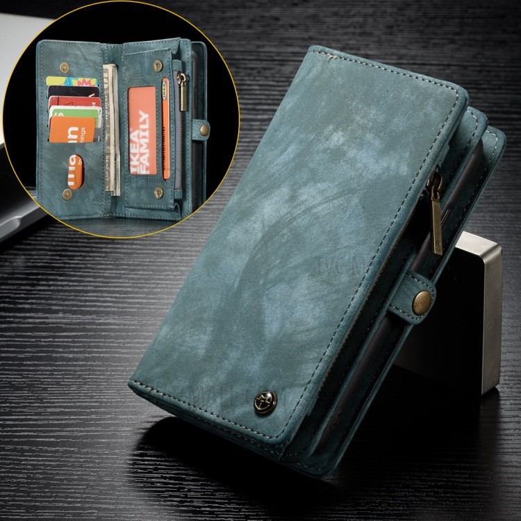 CASEME Accesorio De La Caja Del Teléfono De La Billetera Multi-ranura Cuero Vintage Para Huawei P20 - Azul-1