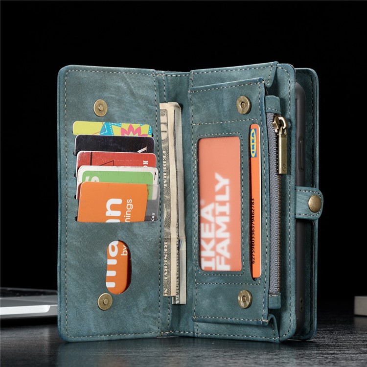 CASEME Accesorio De La Caja Del Teléfono De La Billetera Multi-ranura Cuero Vintage Para Huawei P20 - Azul-4