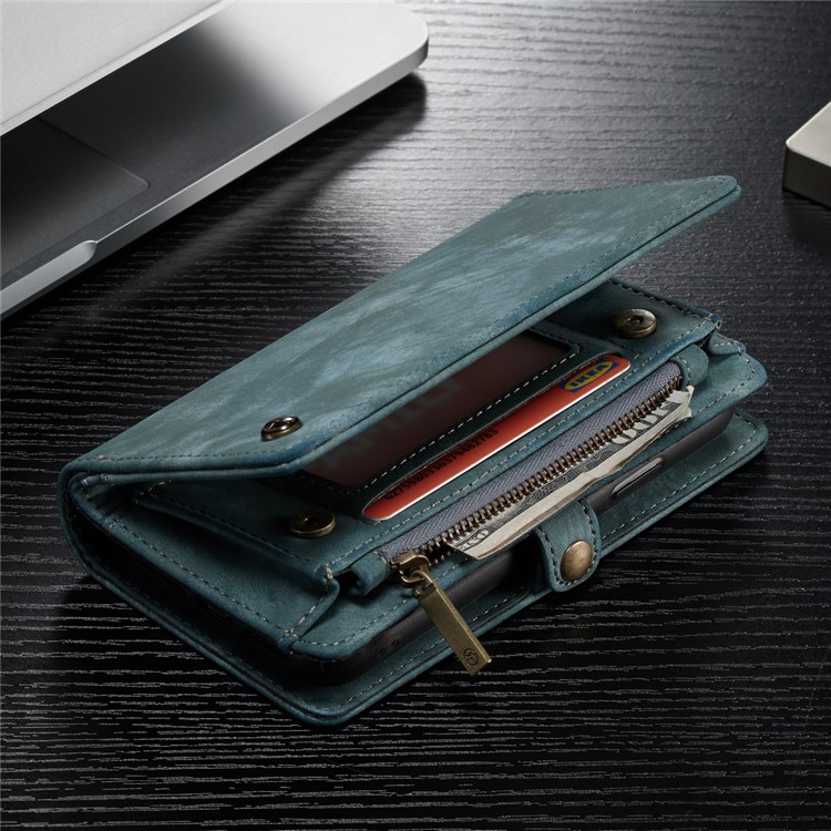CASEME Accesorio De La Caja Del Teléfono De La Billetera Multi-ranura Cuero Vintage Para Huawei P20 - Azul-5