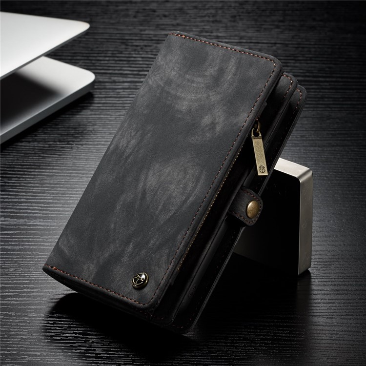 CASEME Vintage Carteira De Couro Multi-slot De Divisão Para Huawei P20 Pro - Preto-2