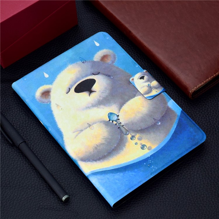 Pattern Printing Card Holder Stand Leather Casing Shell for Huawei MediaPad T3 10 - Polar Bear-8