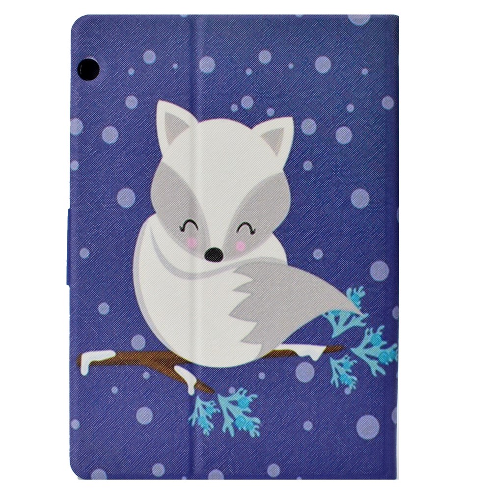 Patterned PU Leather Protector Case with Card Slots for Huawei MediaPad T3 10 - Fox-3