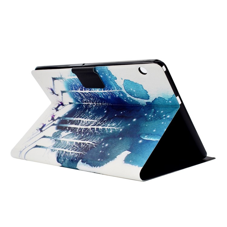 Estampa De Impressão Padrão De Couro Magnético Capa Case Para Huawei Mediapad T3 10 - Floresta De Inverno-4