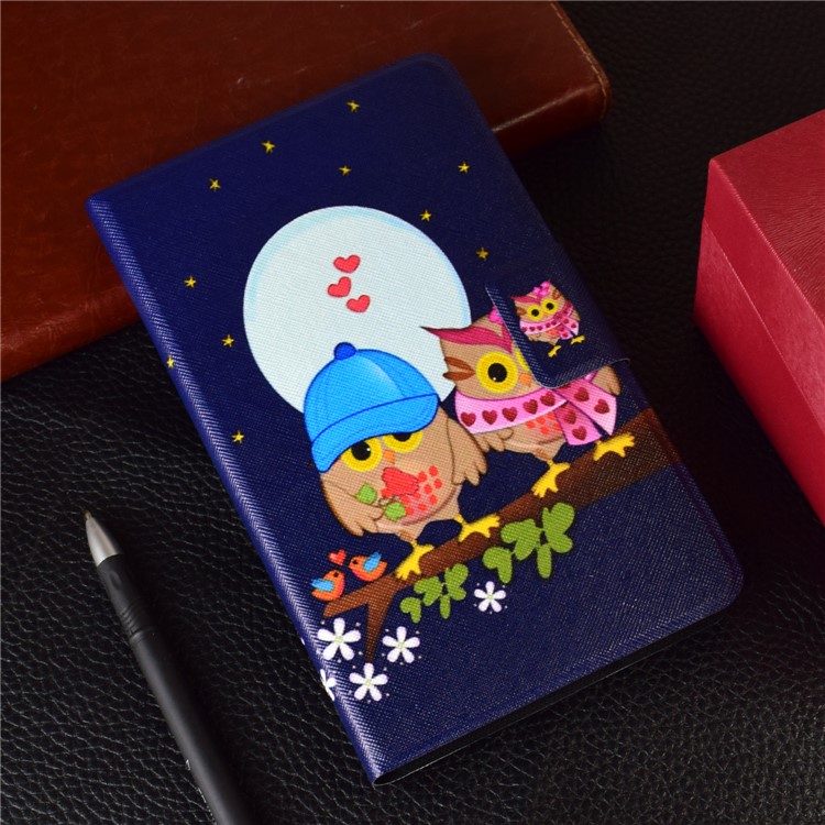 Patterned Stand Leather Tablet Case Accessory for Huawei MediaPad T3 10 - Owls on Branch-7