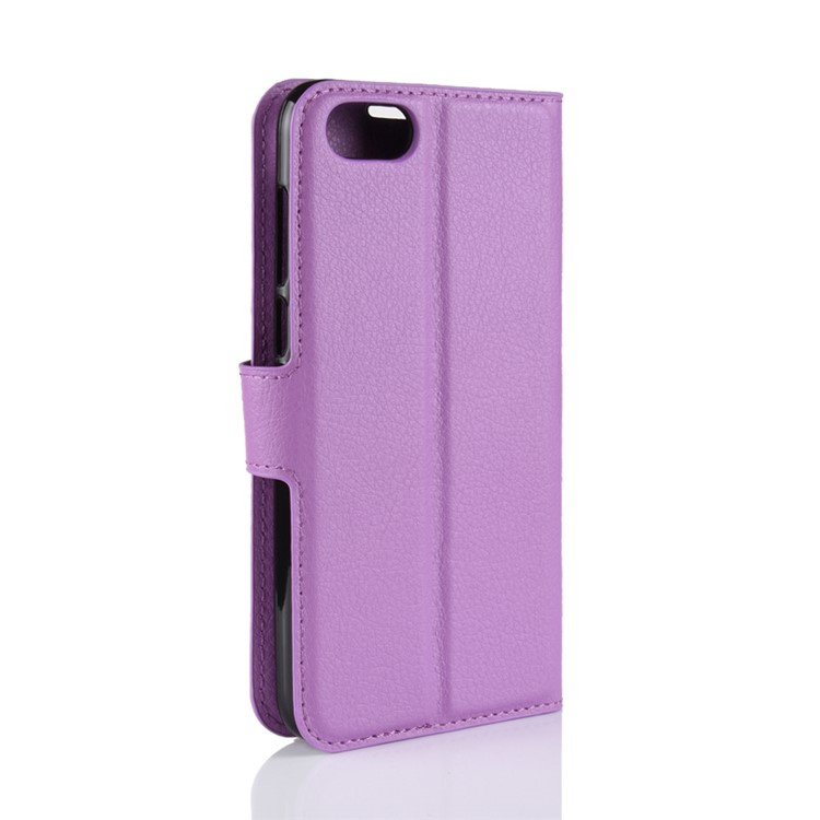 Litchi Skin Leather Wallet Shell Case for Huawei Y5 Prime (2018) / Y5 (2018) - Purple-3