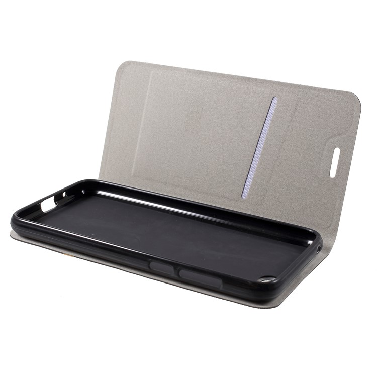 Cross Texture Leather Stand Case with Card Slot for Huawei Y5 Prime (2018) / Y5 (2018) Built-in Steel Sheet - Black-3