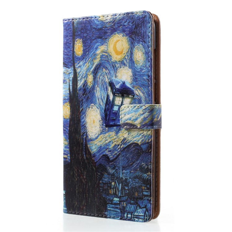 Patterned Stand Leather Wallet Mobile Phone Case for Huawei Y6 (2018)/Honor 7A (without Fingerprint Sensor) - Starry Night-3