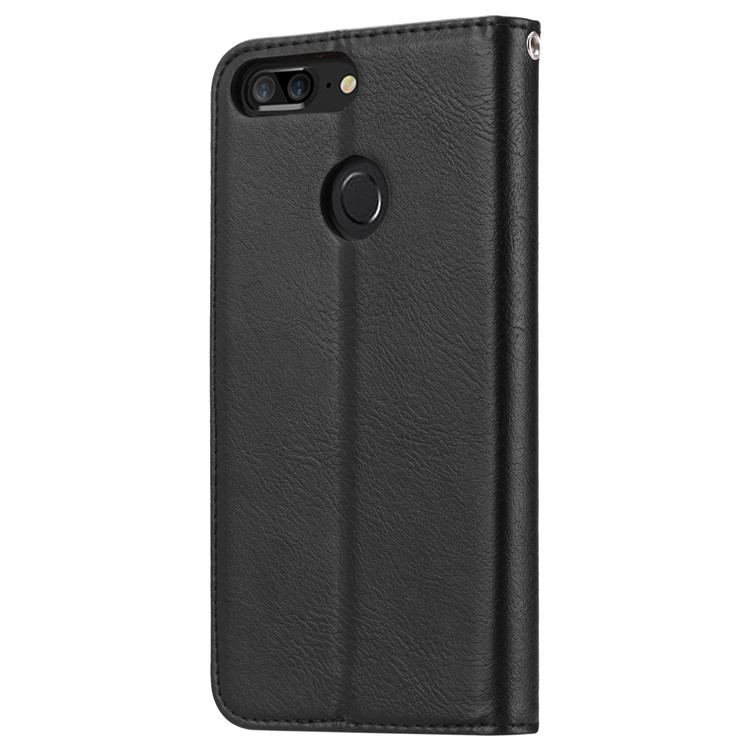 Auto-absorbed Wallet Stand Leather Shell for Huawei Honor 9i (2018) 5.84-inch - Black-4