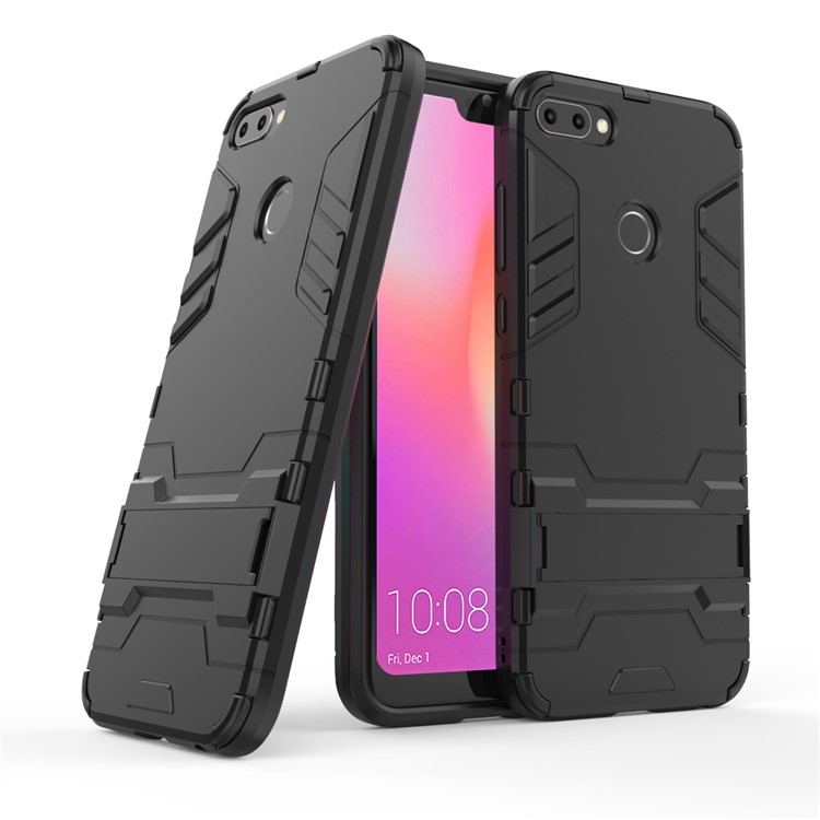 Cool Guard PC TPU Combo Mobile Casing with Kickstand for Huawei Honor 9i (2018) 5.84-inch - Black-1