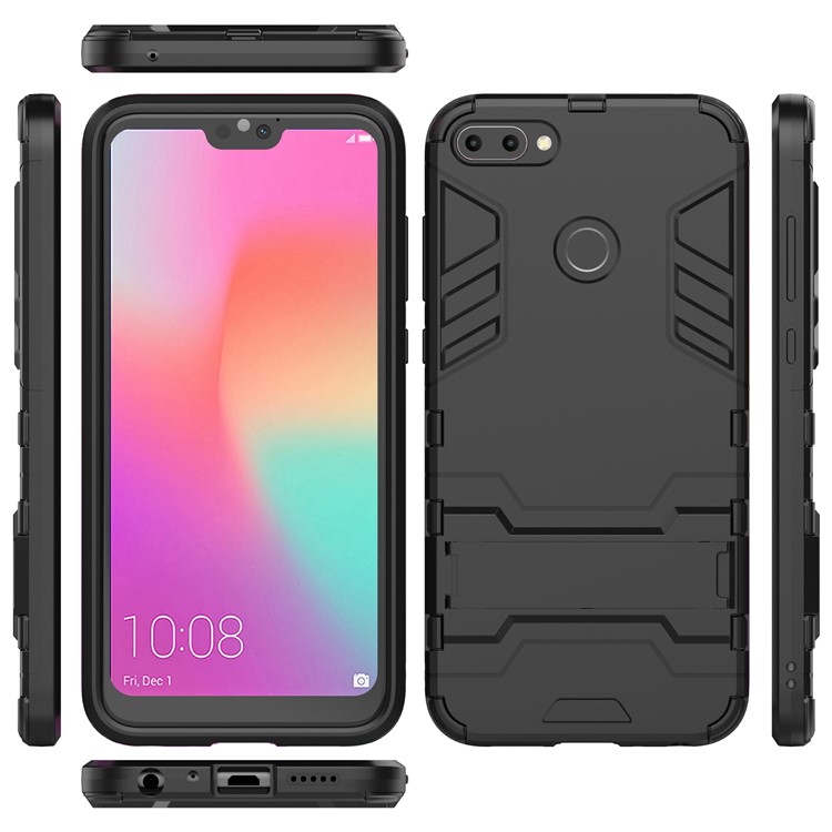 Cool Guard PC TPU Combo Mobile Casing with Kickstand for Huawei Honor 9i (2018) 5.84-inch - Black-7