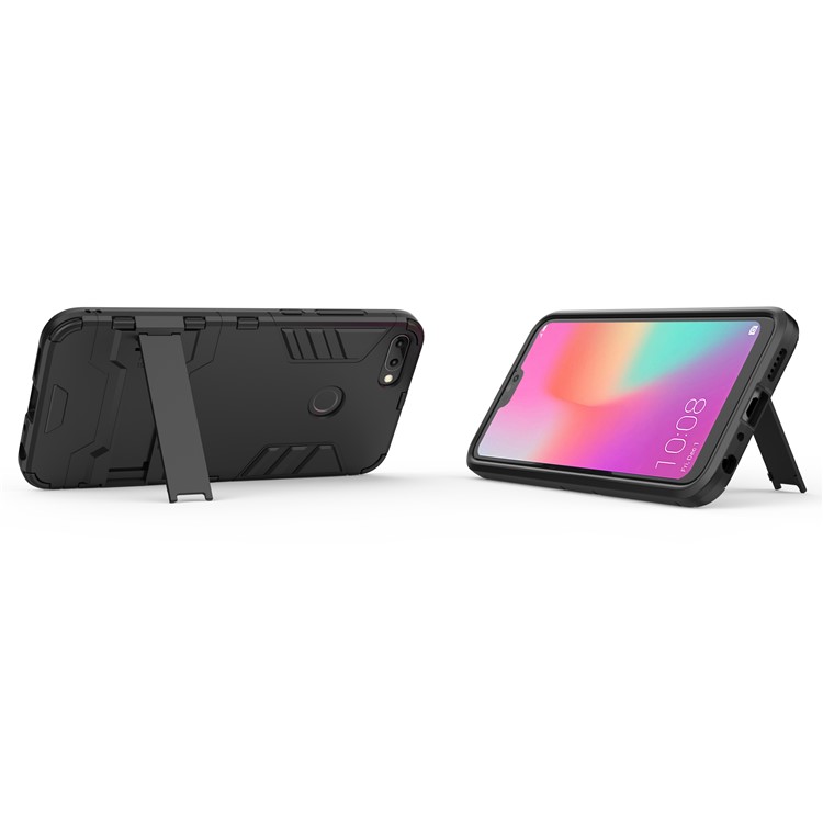 Cool Guard PC TPU Combo Mobile Casing with Kickstand for Huawei Honor 9i (2018) 5.84-inch - Black-8