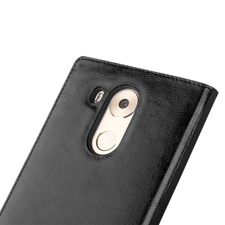 QIALINO Genuine Leather Smart Window Case for Huawei Ascend Mate8 - Black-5