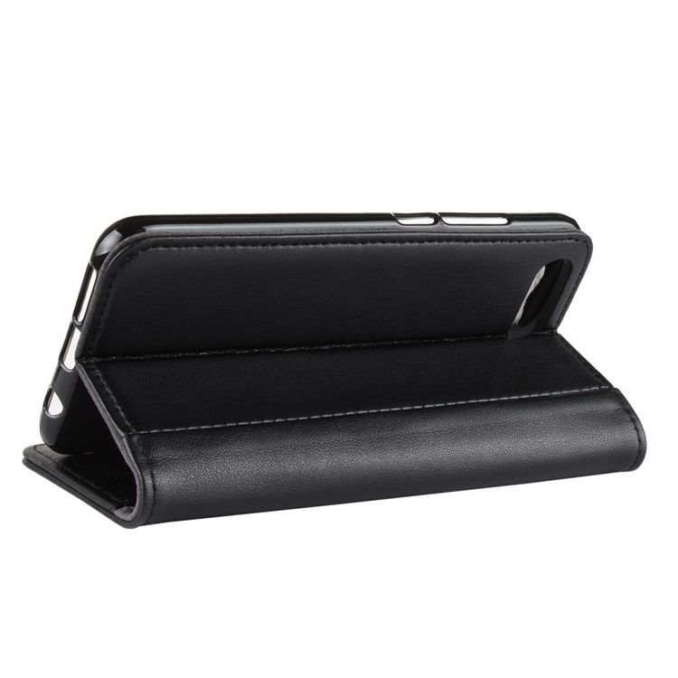 For Huawei Honor 10 Wallet Genuine Split Leather Flip Stand Case - Black-7