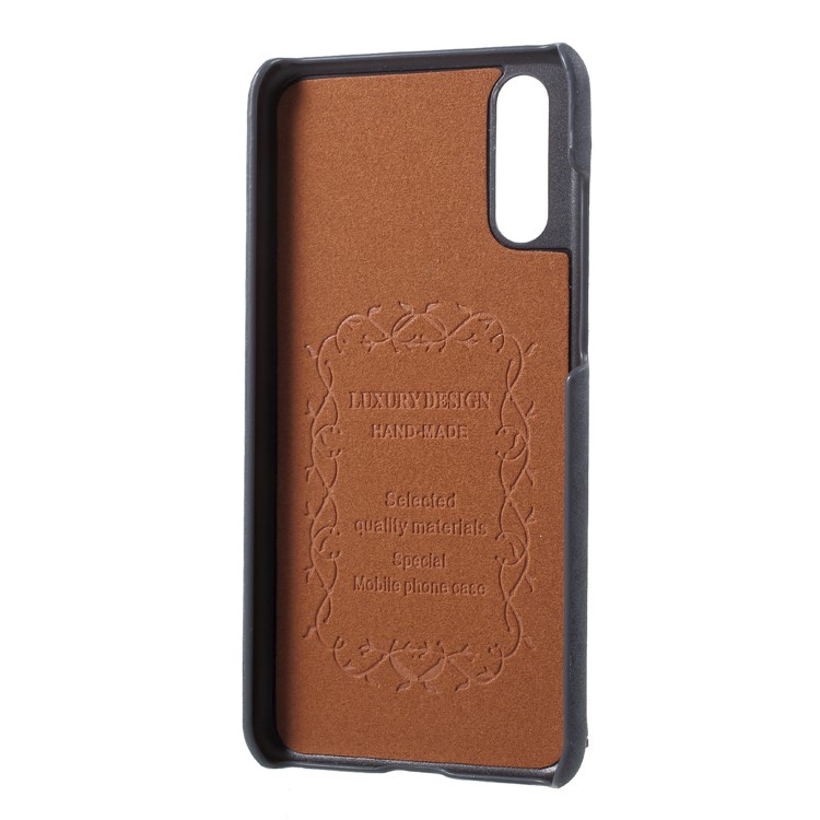 Grey - PU Leather Coated PC Wallet Mobile Phone Case with Kickstand for Huawei P20-9