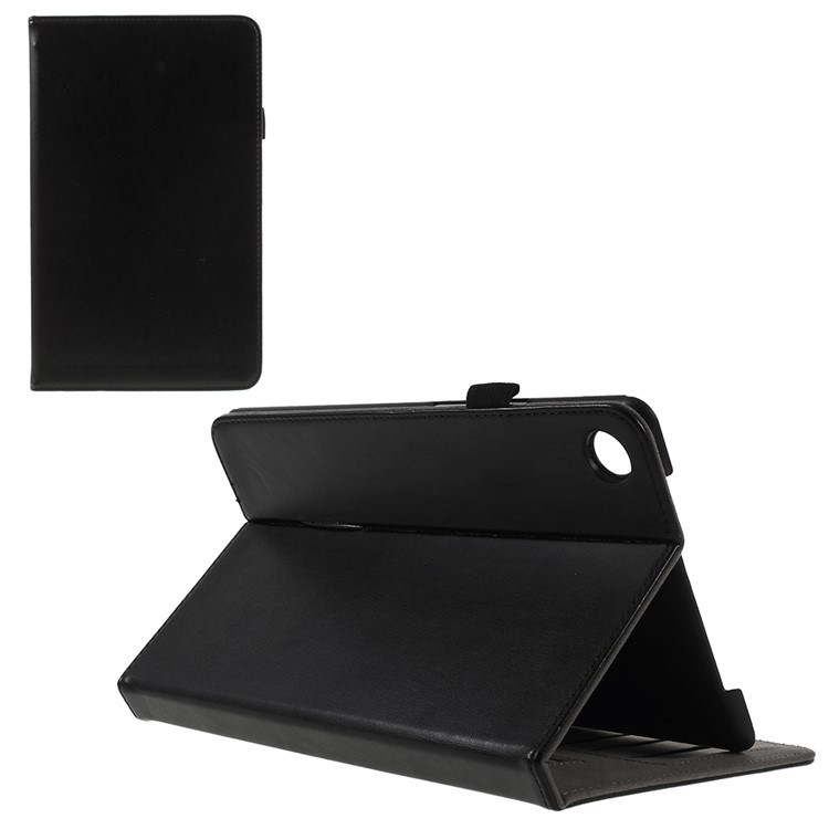 PU Leather Stand Card Slots Case with Hand Strap for Huawei MediaPad M5 8 (8.4-inch) - Black-1