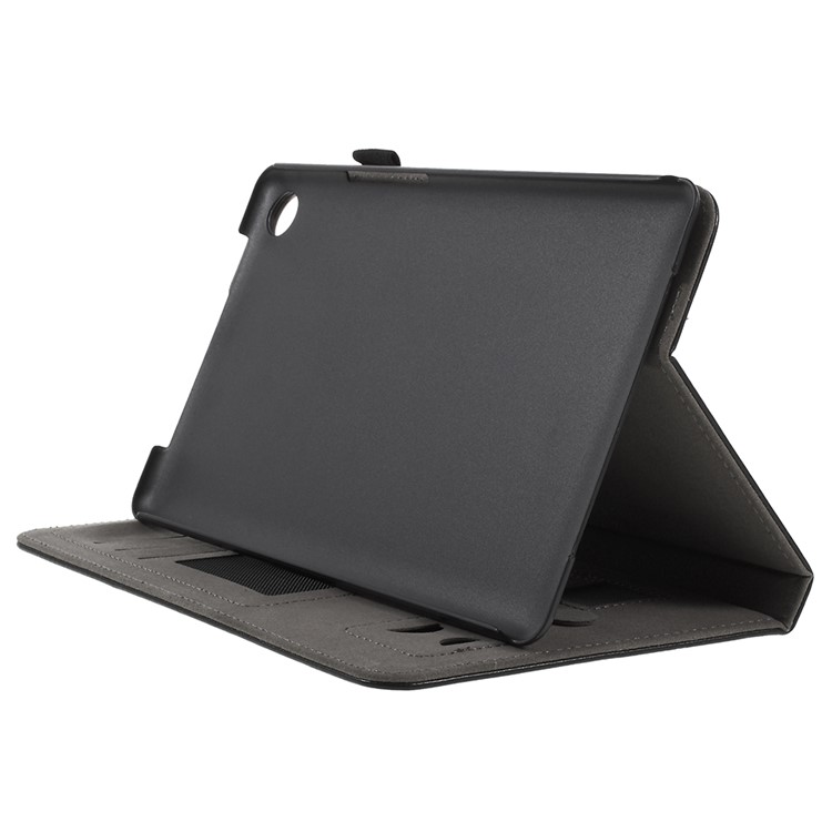 PU Leather Stand Card Slots Case with Hand Strap for Huawei MediaPad M5 8 (8.4-inch) - Black-6