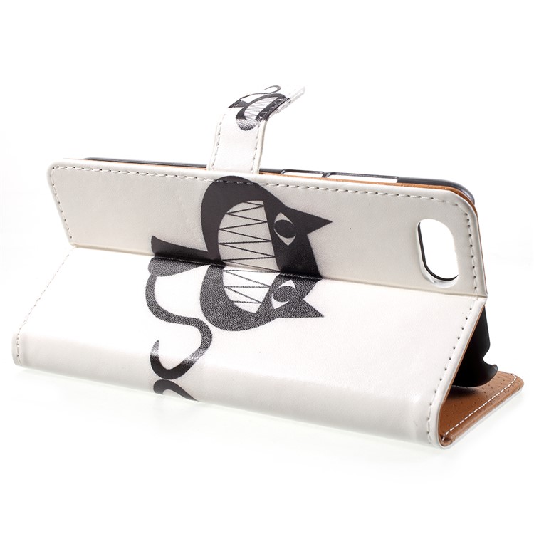 Pattern Printing Leather Wallet Stand Cover Accessory with Card Holders for Huawei Y5 Prime (2018) / Y5 (2018) / Honor 7s / Play 7 - Black Cat-4