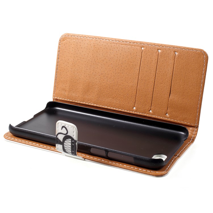 Pattern Printing Leather Wallet Stand Cover Accessory with Card Holders for Huawei Y5 Prime (2018) / Y5 (2018) / Honor 7s / Play 7 - Black Cat-5