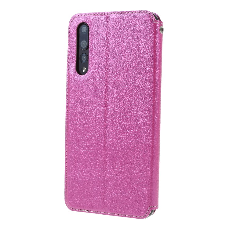 Auto-absorbed Leather Stand Mobile Phone Shell with Card Holder for Huawei P20 Pro - Rose-2