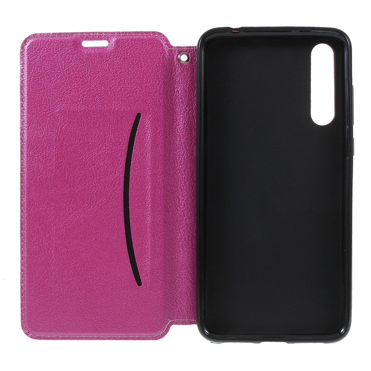 Auto-absorbed Leather Stand Mobile Phone Shell with Card Holder for Huawei P20 Pro - Rose-7