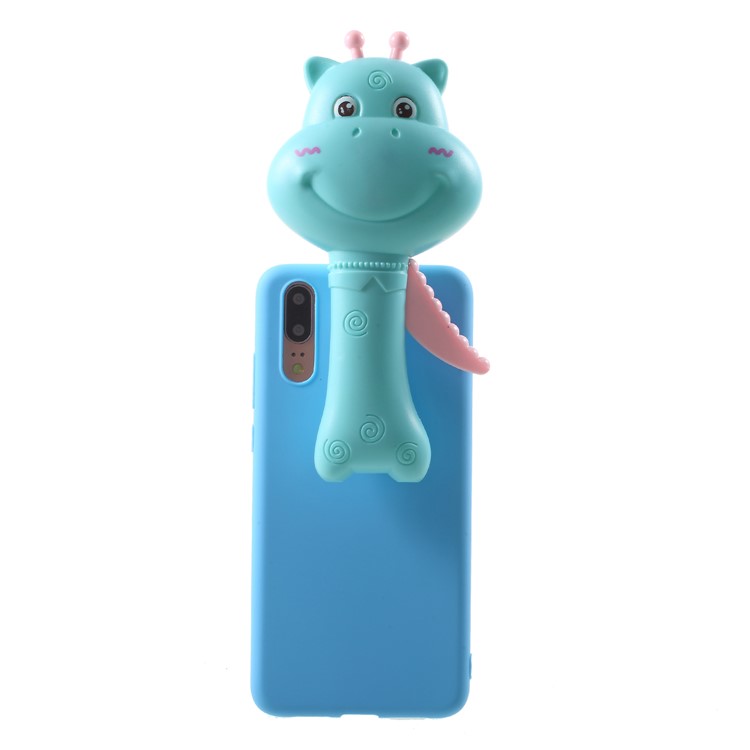 3D Cartoon Deer Fan Pattern TPU Back Case for Huawei P20 - Blue-3