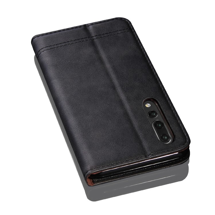 Auto-absorbed Crazy Horse Texture Leather Wallet Phone Case for Huawei P20 Pro - Black-10