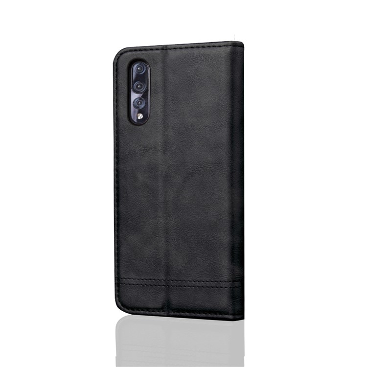 Auto-absorbed Crazy Horse Texture Leather Wallet Phone Case for Huawei P20 Pro - Black-3