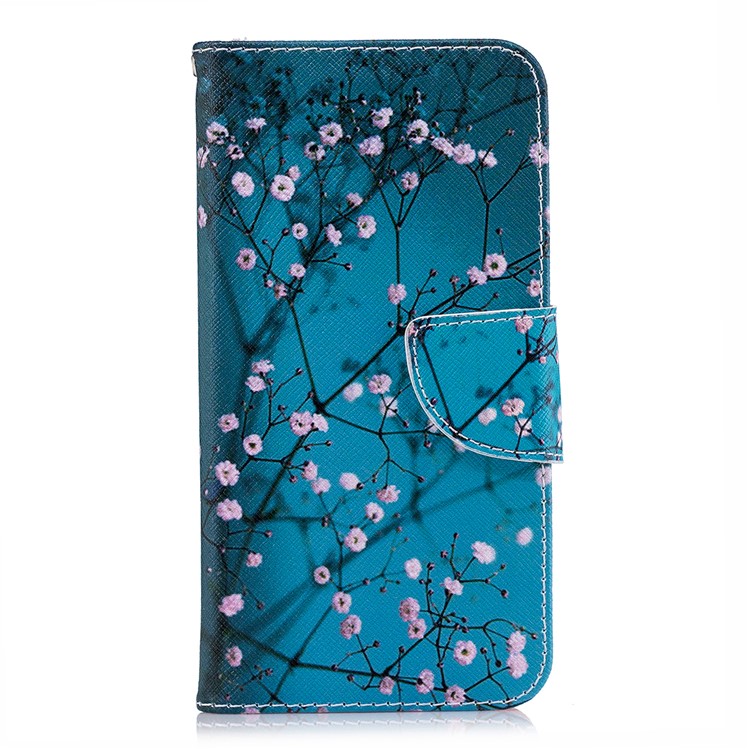 Para O Primeiro De Huawei Y5 (2018) / Y5 (2018) Padrão De Impressão Carteira De Couro Stand Embalagem - Floret Rosa-2